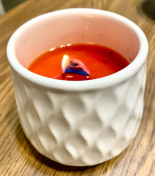 12 Oz White Ceramic Candle